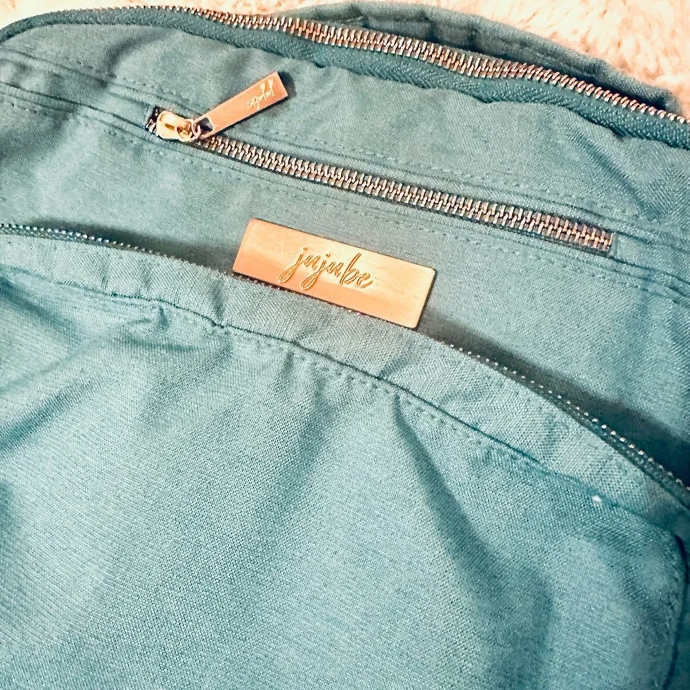 Ju-Ju-Be Teal Lagoon BFF Baby Bag with Gold Accents EUC